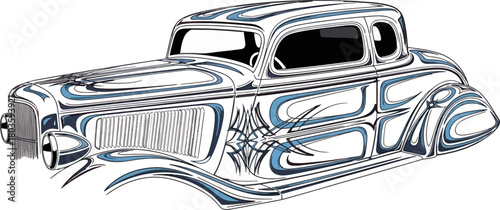 Classic car illustration vector design