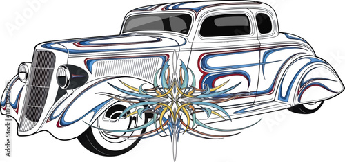Classic car illustration vector design