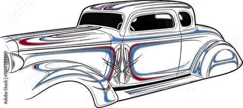Classic car illustration vector design automobile transportation