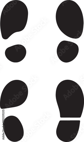 Abstract Footprint Silhouettes – Vector Set of Stylized Human Steps 