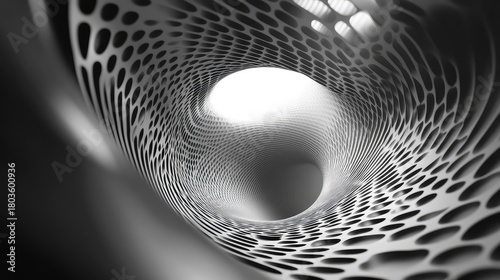 Fototapeta Naklejka Na Ścianę i Meble -  Abstract parametric architecture tunnel vortex design pattern