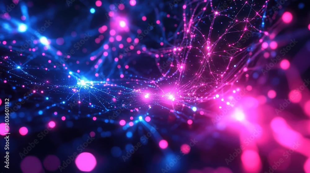 Fototapeta premium Abstract network connection forming digital space technology