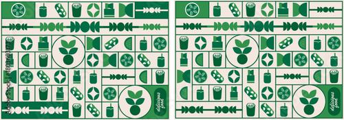 Food Pattern with Colorful Snacks and Ingredients