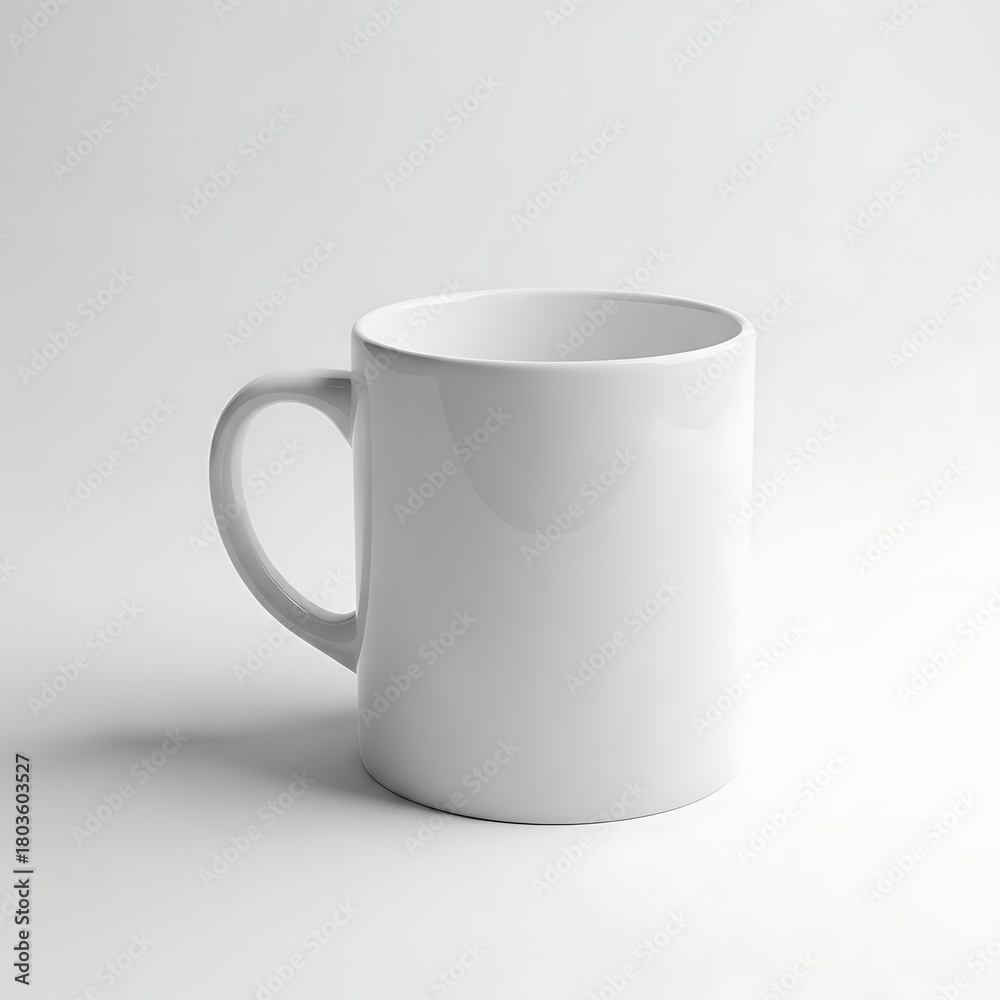 Fototapeta premium Empty white ceramic coffee mug isolated on a clean background
