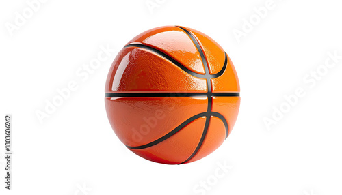 Orange basketball, seams visible against a plain black background