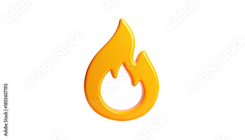 Glossy yellow flame on black background