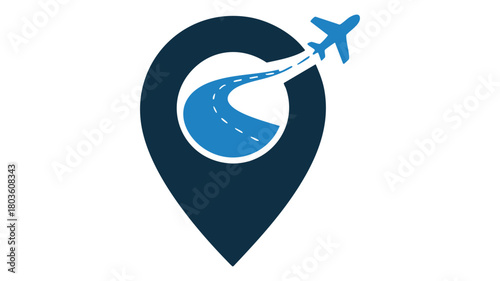 Travel destination locator icon