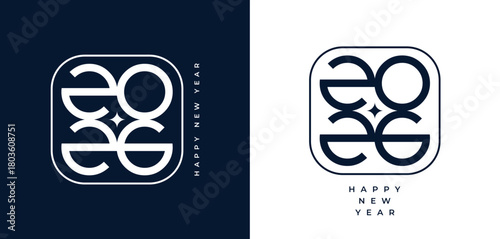 2026 Happy New Year. Happy New Year 2026 Text Design. 2026 typography logo design. Vector illustration