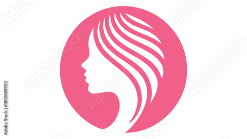Female profile hair logo icon design