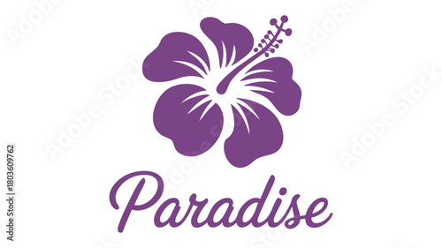 Purple hibiscus paradise logo