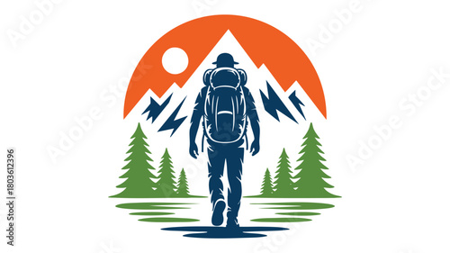 Mountain hiker journey outdoors