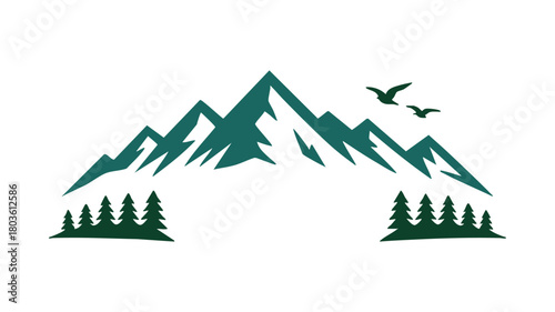 Mountain forest nature graphic