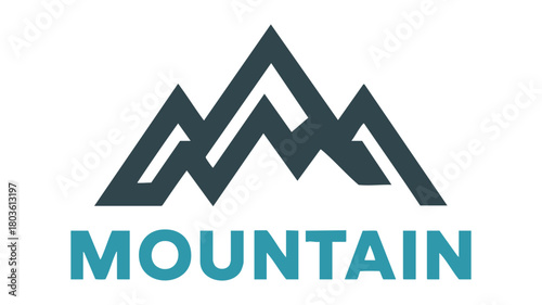 Mountain peaks geometric logo
