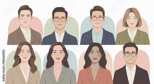 Diverse Business Team Professional Portraits of Men and Women