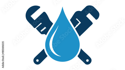 Plumbing service logo concept icon