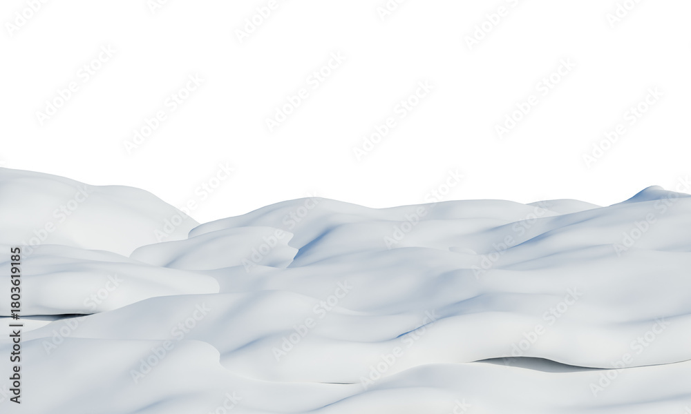 Fototapeta premium Softly Rolling Drifts of Freshly Fallen Snow under a Muted Sky