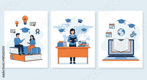 E-learning concept. Online education. E-learning technology .