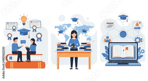 E-learning concept. Online education. E-learning technology .