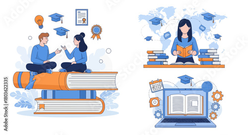 E-learning concept. Online education. E-learning technology .