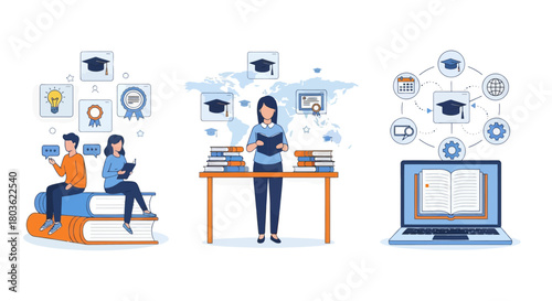 E-learning concept. Online education. E-learning technology .