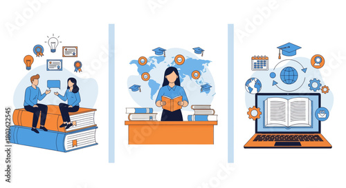 E-learning concept. Online education. E-learning technology .