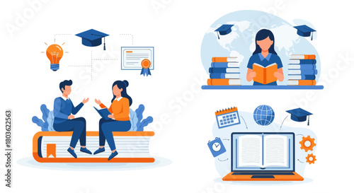 E-learning concept. Online education. E-learning technology .