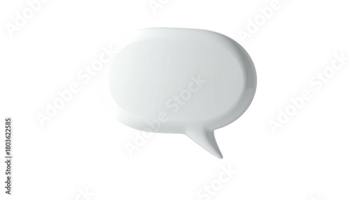 White, rounded speech bubble against a stark black background
