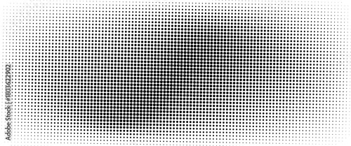 Dotted halftone gradient texture. Fading polka dot background. Repeated dots gradation pattern background. Black vanishing comic pop art overlay backdrop.