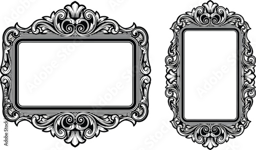 Ornate vintage frames with intricate floral designs a classic decorative element