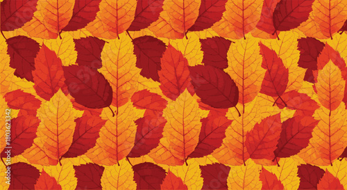 Autumnal Symphony Seamless Pattern of Vibrant Fall Leaves for Designs and Backgrounds