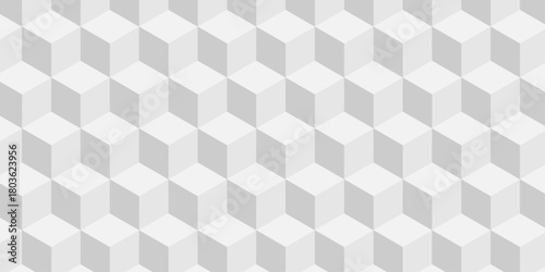 Structure white block box cube seamless pattern grid vintage surface triangle web monochrome square texture white background.	
