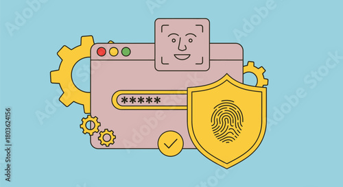 Secure access with advanced facial recognition and fingerprint shield