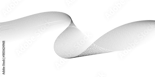 Abstract smooth flowing line art vector. Minimalist ribbon wave pattern for modern design, technology, music, and elegant backgrounds