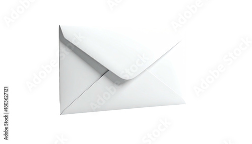 Clean, white envelope, diagonally oriented, centered