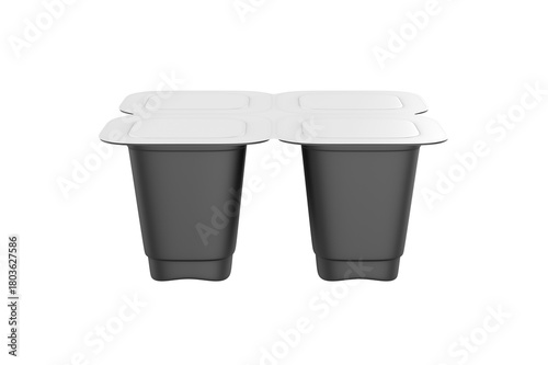 Blank Packaging Containers for Yogurt, Ice Cream or Dessert. 3d Illustration