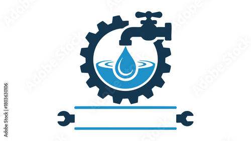 Water plumbing service logotype