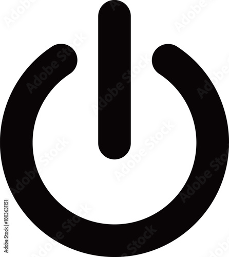 電源マークのフラットアイコン