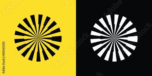 Abstract radial shapes create visual impact with modern background design. Artistic graphic element