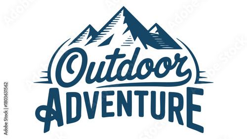 Outdoor adventure mountain logo