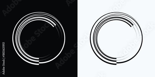 Dynamic circular motion lines create captivating optical illusion. Abstract and engaging design element