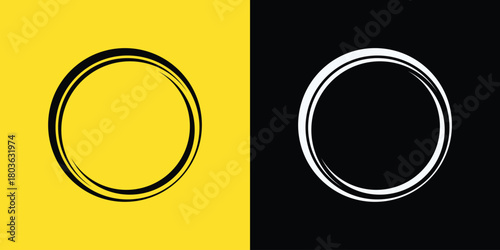 Double circle shape for background, frame, and graphic design. Circle for abstract design background