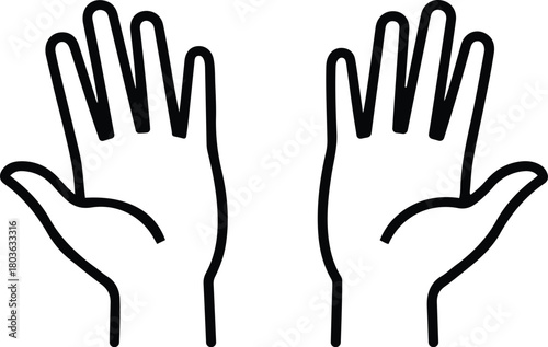 Open Hands Line Icon.