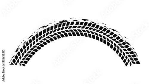 Tire track isolated on black ink blots car tyre prints vehicle wheel trace vector illustration road pattern, tread texture, transportation