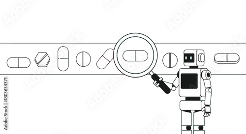 Robot analyzing pills medicine healthcare medical technology ai