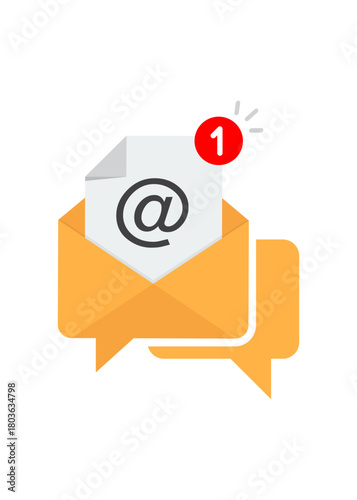 Communication icon via email stock illustration.