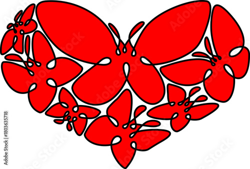 A heart made of butterflies