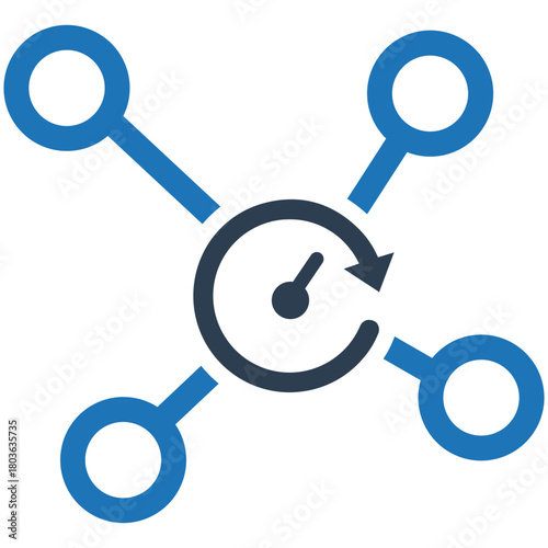 Efficient Time Management: A dynamic illustration representing the streamlined management of time and resources, perfect for visualizing efficient workflows and deadlines.