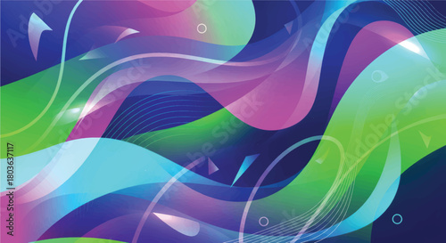 Abstract Vibrant Colorful Swirls of Light and Shadow