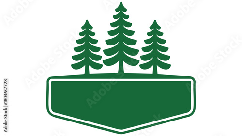 Pine trees emblem with banner