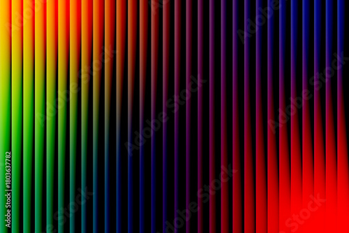 Vibrant vertical stripes of rainbow colors transitioning from bright green to deep red and blue abstract background